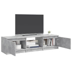 Mueble de TV con luces LED gris hormigón 140x40x36 cm