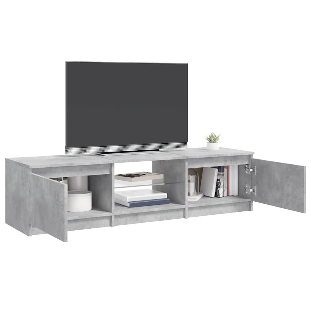 Mueble de TV con luces LED gris hormigón 140x40x36 cm