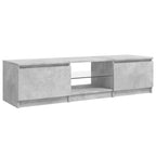 Mueble de TV con luces LED gris hormigón 140x40x36 cm