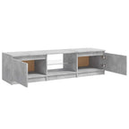 Mueble de TV con luces LED gris hormigón 140x40x36 cm