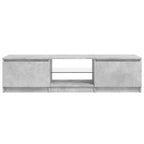 Mueble de TV con luces LED gris hormigón 140x40x36 cm