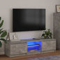 Mueble de TV con luces LED gris hormigón 140x40x36 cm