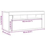 Mueble de TV con luces LED blanco 90x35x40 cm