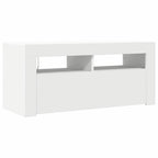 Mueble de TV con luces LED blanco 90x35x40 cm