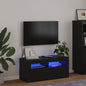 Mueble de TV con luces LED blanco brillante 90x35x40 cm