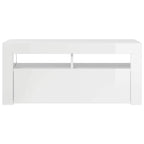 Mueble de TV con luces LED blanco brillante 90x35x40 cm