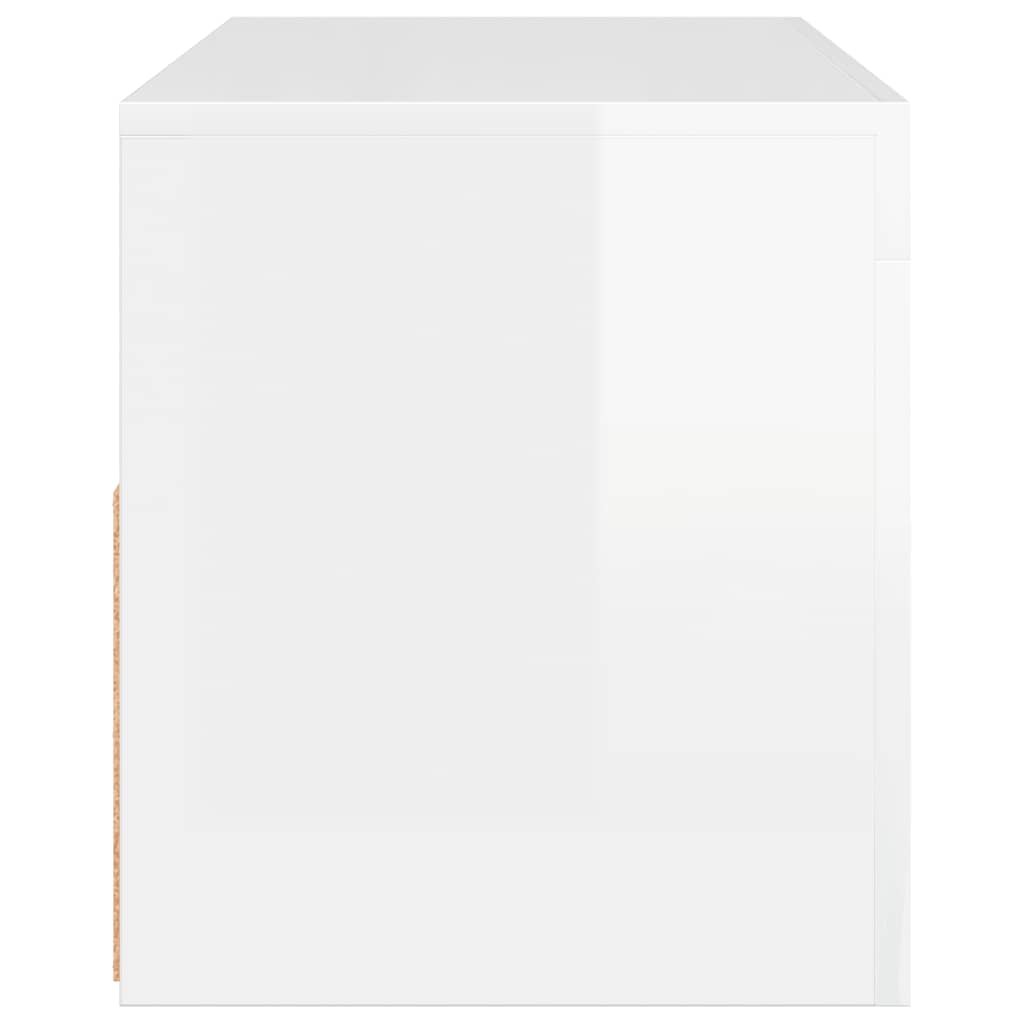 Mueble de TV con luces LED blanco brillante 90x35x40 cm