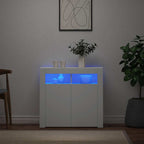 Aparador con luces LED blanco 115,5x30x75 cm