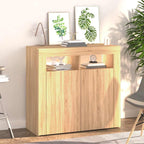 Aparador con luces LED roble Sonoma 80x35x75 cm