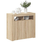 Aparador con luces LED roble Sonoma 80x35x75 cm