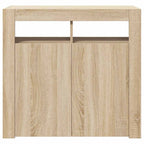 Aparador con luces LED roble Sonoma 80x35x75 cm