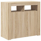 Aparador con luces LED roble Sonoma 80x35x75 cm