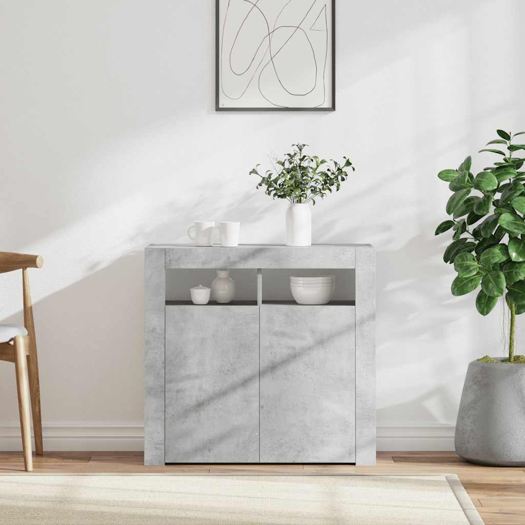 Aparador con luces LED blanco 115,5x30x75 cm
