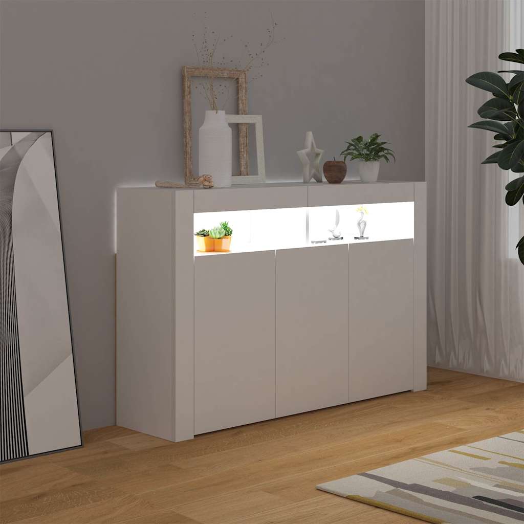 Aparador con luces LED blanco 115,5x30x75 cm