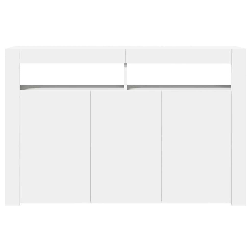 Aparador con luces LED blanco 115,5x30x75 cm