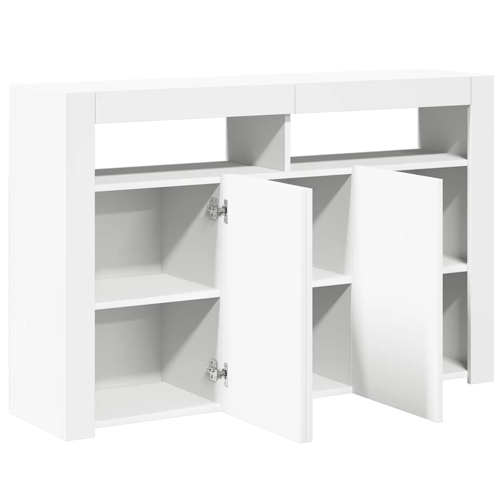 Aparador con luces LED blanco 115,5x30x75 cm