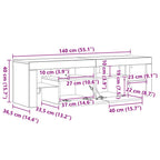 Mueble de TV con luces LED negro 140x36,5x40 cm