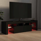Mueble de TV con luces LED negro 140x36,5x40 cm