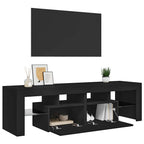 Mueble de TV con luces LED negro 140x36,5x40 cm