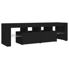 Mueble de TV con luces LED negro 140x36,5x40 cm