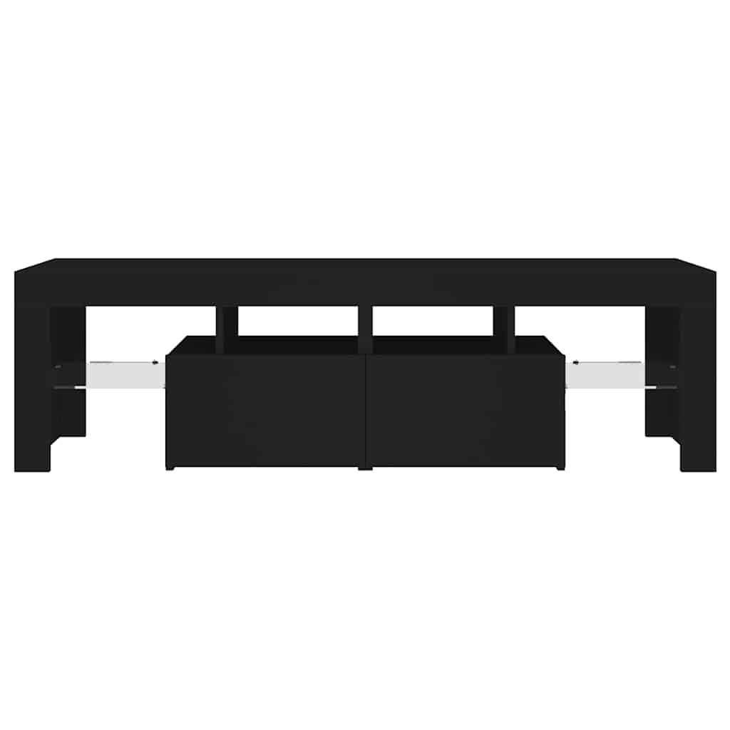 Mueble de TV con luces LED negro 140x36,5x40 cm