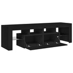 Mueble de TV con luces LED negro 140x36,5x40 cm