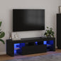 Mueble de TV con luces LED negro 140x36,5x40 cm