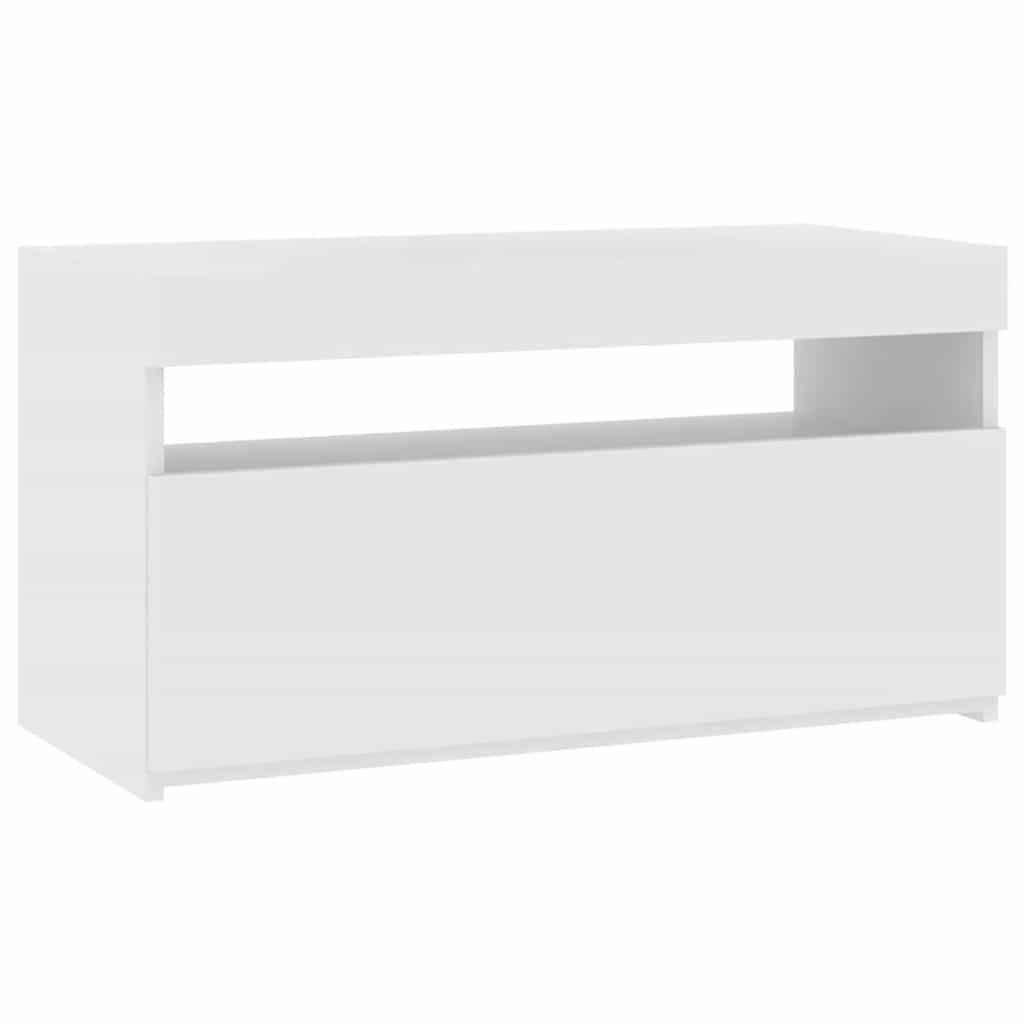 Mueble de TV con luces LED blanco 75x35x40 cm