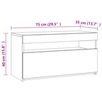 Mueble de TV con luces LED blanco 75x35x40 cm