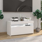 Mueble de TV con luces LED blanco 75x35x40 cm