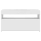 Mueble de TV con luces LED blanco 75x35x40 cm