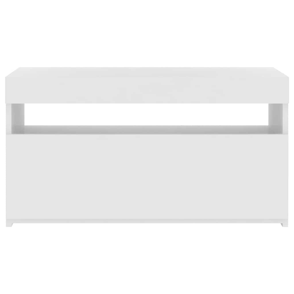 Mueble de TV con luces LED blanco 75x35x40 cm