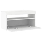 Mueble de TV con luces LED blanco 75x35x40 cm