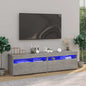 Móvel de TV com luzes LED 2 unidades cinzento Sonoma 75x35x40 cm