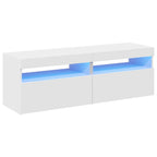 Muebles de TV con luces LED 2 uds blanco 60x35x40 cm