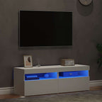Muebles de TV con luces LED 2 uds blanco 60x35x40 cm