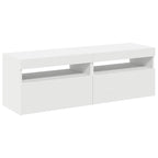 Muebles de TV con luces LED 2 uds blanco 60x35x40 cm