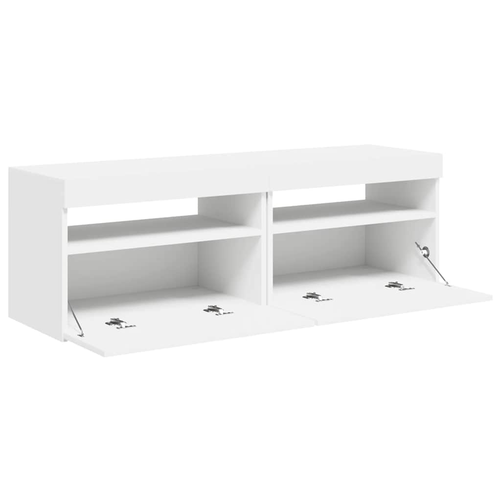 Muebles de TV con luces LED 2 uds blanco 60x35x40 cm