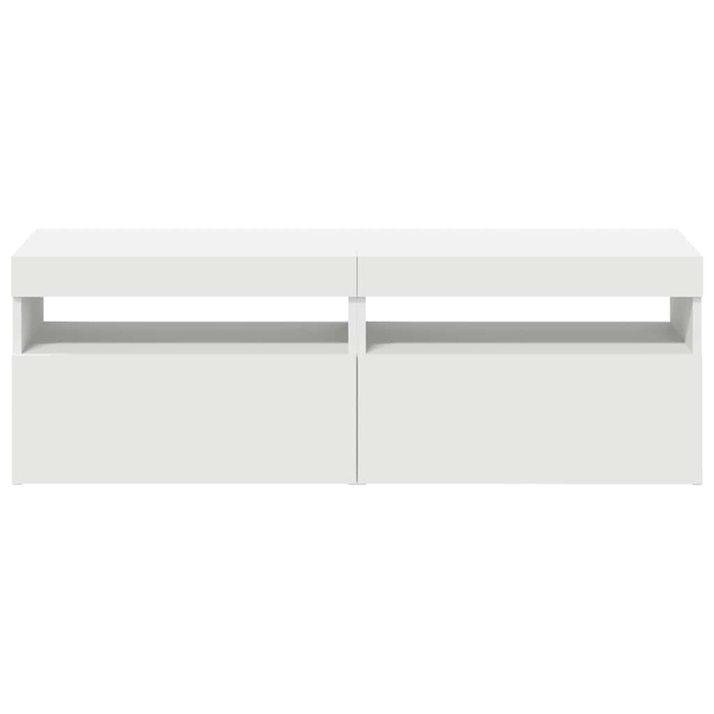 Muebles de TV con luces LED 2 uds blanco 60x35x40 cm