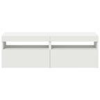 Muebles de TV con luces LED 2 uds blanco 60x35x40 cm