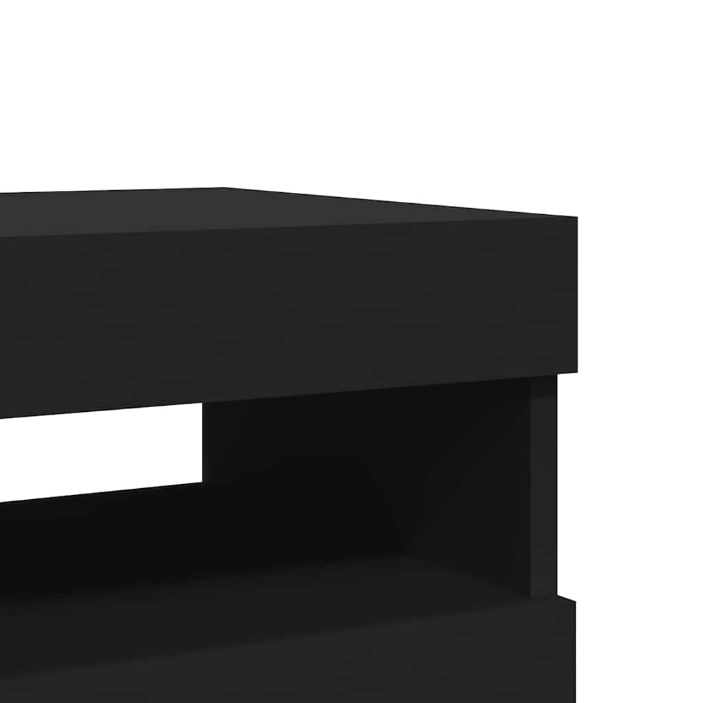 Muebles de TV con luces LED 2 uds negro 60x35x40 cm