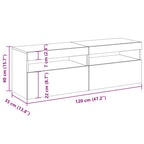 Muebles de TV con luces LED 2 uds negro 60x35x40 cm