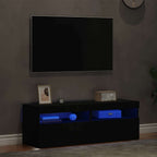 Muebles de TV con luces LED 2 uds negro 60x35x40 cm