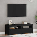 Muebles de TV con luces LED 2 uds negro 60x35x40 cm