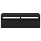 Muebles de TV con luces LED 2 uds negro 60x35x40 cm