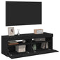Móveis de TV com luzes LED 2 pcs preto 60x35x40 cm