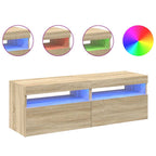 Muebles para TV con luces LED 2 uds roble Sonoma 60x35x40 cm