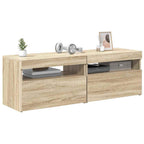 Muebles para TV con luces LED 2 uds roble Sonoma 60x35x40 cm