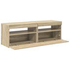 Muebles para TV con luces LED 2 uds roble Sonoma 60x35x40 cm