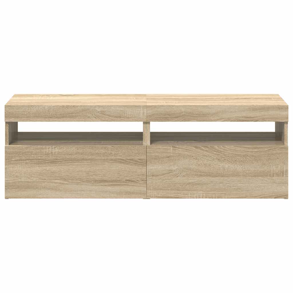Muebles para TV con luces LED 2 uds roble Sonoma 60x35x40 cm
